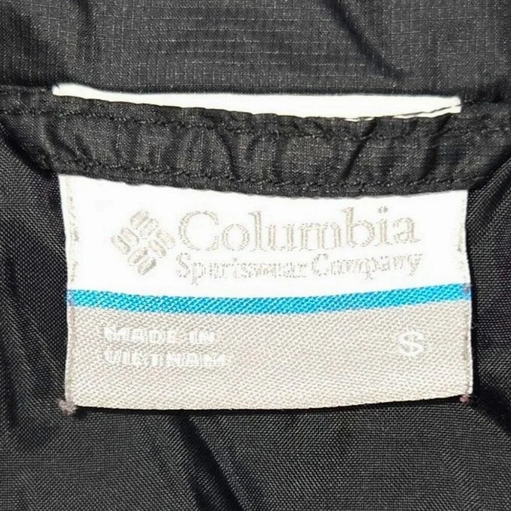 Columbia Mighty Lite Black Full Zip Hooded Nylon All Season Vest Size Small - Picture 7 of 8